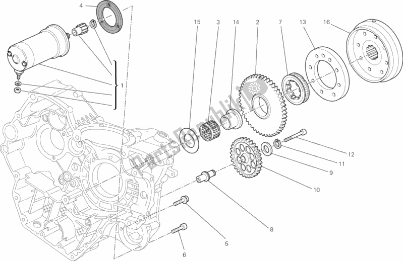 All parts for the Starting Motor of the Ducati Monster 795 ABS Corse Stripe CHN-Thailand 2015
